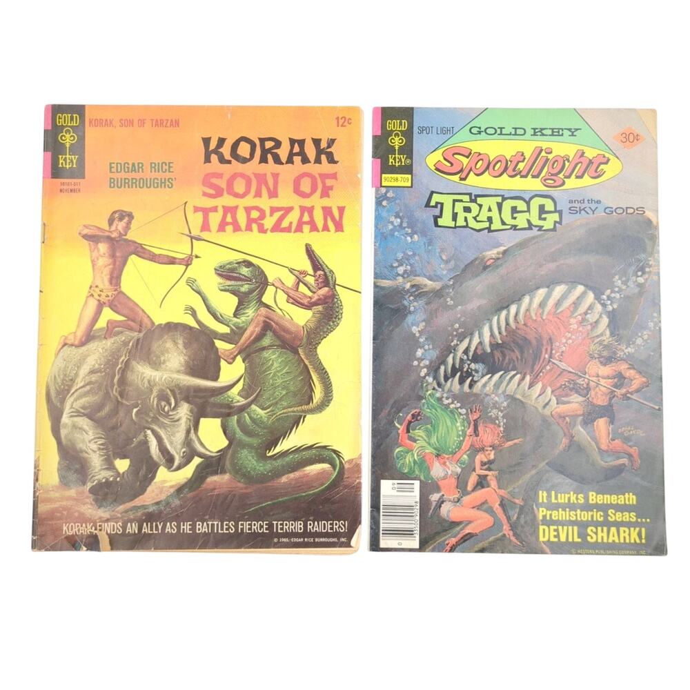 Comic Book Lot of 2 Korak Son of Tarzan 11 1965 Tragg Gold Key Spotlight 9 1977